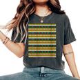 Reindeer And Christmas Tree Knit Pattern Women's Oversized Comfort Colors T-Shirt Pepper Reindeer And Christmas Tree Knit Pattern Women's Oversized Comfort Colors T-Shirt Pepper