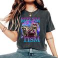 Rizz Em With The Tism Retro Raccoon Meme Women's Oversized Comfort Colors T-Shirt Pepper