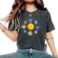Sistema Solar Planetas Galaxia Niños Niñas Espacio Cuello Camiseta extragrande cómoda para mujer Pepper