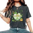 St Patrick's Day Irish Ramen Cats Cute Anime Girls Women's Oversized Comfort T-Shirt Pepper