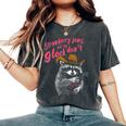 Women's Oversized Comfort Colors T-Shirt - Whimsical Raccoon Jam Design Pepper