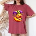 Mardi Gras Rubber Duck New Orlean Carnival Festival Women's Oversized Comfort T-Shirt Blue Jean