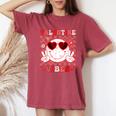 Retro Groovy Valentines Day Girl Valentine Vibes Women's Oversized Comfort T-Shirt Blue Jean