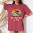 Vintage Chicken Mom Chicken Lovers Mommy Mother's Day Women's Oversized Comfort T-Shirt Blue Jean