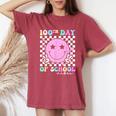 100Th Day Of School Vibes Cute Groovy 100 Days Of School Kid Women's Oversized Comfort T-Shirt Crimson