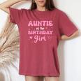 Auntie Of The Birthday Pink Girl Matching Family Women's Oversized Comfort T-Shirt Crimson