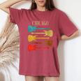 Chicago Concert Rock Music Festival Guitarras Illinois Band Il Cuello Camiseta extragrande cómoda para mujer Crimson