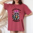 Cute Raccoon Women's Oversized T-Shirt - Fun & Colorful Crimson