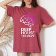 Deep House Therapy House Musique House Tech House Dj Edm T-shirt oversize confortable pour femme Crimson