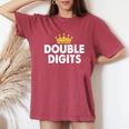 Double Digits Crown 10 Year Old 10Th Birthday Girl Camiseta extragrande cómoda para mujer Crimson