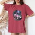 Ferret Moon Howling Women's Oversized T-Shirt - Comfort Colors Crimson
