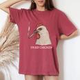 Fried Chicken 420 Smoking Marijuana Stoner Weed Meme Women's Oversized Comfort T-Shirt Crimson