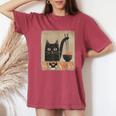 Kawaii Cat Eating Sushi Japanese Anime Cute Sushi Cat Girls Women's Oversized Comfort T-Shirt Crimson