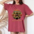 Kids Raccoon 'Trash Panda' Cartoon Oversized Women's T-Shirt Crimson