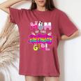 Mom Of The Birthday Girl Family Pig Party Decorations Women's Oversized Comfort T-Shirt Crimson