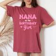 Nana Of The Birthday Pink Girl Matching Family Women's Oversized Comfort T-Shirt Crimson