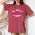 Ne Sous-Estimez Jamais Une Fille Qui Aime La Course Dirt Track Racer T-shirt oversize confortable pour femme Crimson