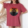 Oversized Women's T-Shirt | Cozy Comfort with Raccoon Design Crimson
