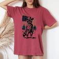 Raccoon Cowboy Oversized Women's Tee - Western Vintage Style Crimson