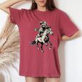 Raccoon Cowboy Vintage T-Shirt - Retro 90s Western Style for Women Crimson