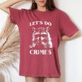 Raccoon 'Let's Do Crimes' Unisex Oversized T-Shirt - Cute Animal Theme Crimson