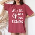 Raccoon Lover Oversized Women's Comfort Tee | Cute Gift Idea Crimson