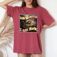 Raccoon Meme Comfort Tee for Women | Ironic & Oversized Fit Crimson