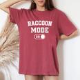 Raccoon Mode Women's Oversized T-Shirt - Fun Animal Lover Style Crimson