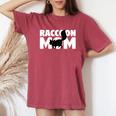 Raccoon Mom Women's Oversized Tee | Animal Lover Gift Crimson