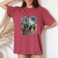 Raccoon Moon Head Women's Oversized Tee - Unisex Appeal Crimson