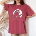 Raccoon Playing Guitar Women's Oversized T-Shirt | Cozy Style Crimson