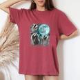 Raccoon Shirt 3 Racoons Howling At Moon Weird Cursed Women's Oversized Comfort Colors T-Shirt Crimson