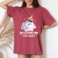 Raccoonicorn Women's Oversized T-Shirt | Whimsical Raccoon Design Crimson