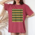 Reindeer And Christmas Tree Knit Pattern Women's Oversized Comfort Colors T-Shirt Crimson Reindeer And Christmas Tree Knit Pattern Women's Oversized Comfort Colors T-Shirt Crimson