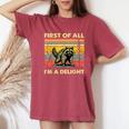 Retro Funny Raccoon Women's Oversized T-Shirt | Comfort & Attitude Crimson