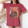 Retro Raccoon Camping Lover Shirt - Women's Oversized Tee Crimson