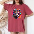 Retro Raccoon Headphones Tee | Oversized Comfort for Adults & Kids Crimson