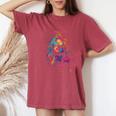 Retro Rock 'N' Roll Girl Música Rock Guitarrista Chica Camiseta extragrande cómoda para mujer Crimson