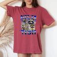 Rizz Autistic Raccoon Meme Women's Oversized T-Shirt | Comfort Colors Crimson