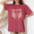 Rock And Roll Guitarraintage Rock Música Camiseta extragrande cómoda para mujer Crimson