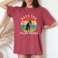 Save The Raccoon Retro Sunset Oversized Women's T-Shirt Crimson