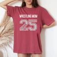 Senior Wrestling Mom 2025 Wrestling Mom Senior 25 3 Women's Oversized Comfort T-Shirt Crimson