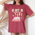 Sister Birthday Crew Ice Cream Truck Bday Ice Cream Party Camiseta extragrande cómoda para mujer Crimson