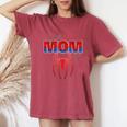 Spider Mom Family Birthday Boy Retro Mother's Day Women's Oversized Comfort T-Shirt Crimson