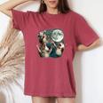 Three Possum Moon 3 Opossum Weird Cursed Meme Women's Oversized Comfort Colors T-Shirt Crimson