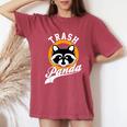 Trash Panda Raccoon Women's T-Shirt - Modern Cartoon Style Crimson