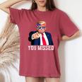 Trump You Missed Twice Bandana De La Bandera Estadounidense Trump 2024 Camiseta extragrande cómoda para mujer Crimson