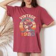 Vintage 1980 45 Años Cumpleaños Regalo Made In 1980 Camiseta extragrande cómoda para mujer Crimson