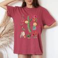 Vintage Botanicalintage Cactusintage Flower Botany Camiseta extragrande cómoda para mujer Crimson