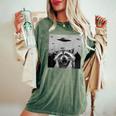 Alien UFO Raccoon T-Shirt - Oversized Comfort Colors, Unisex Moss
